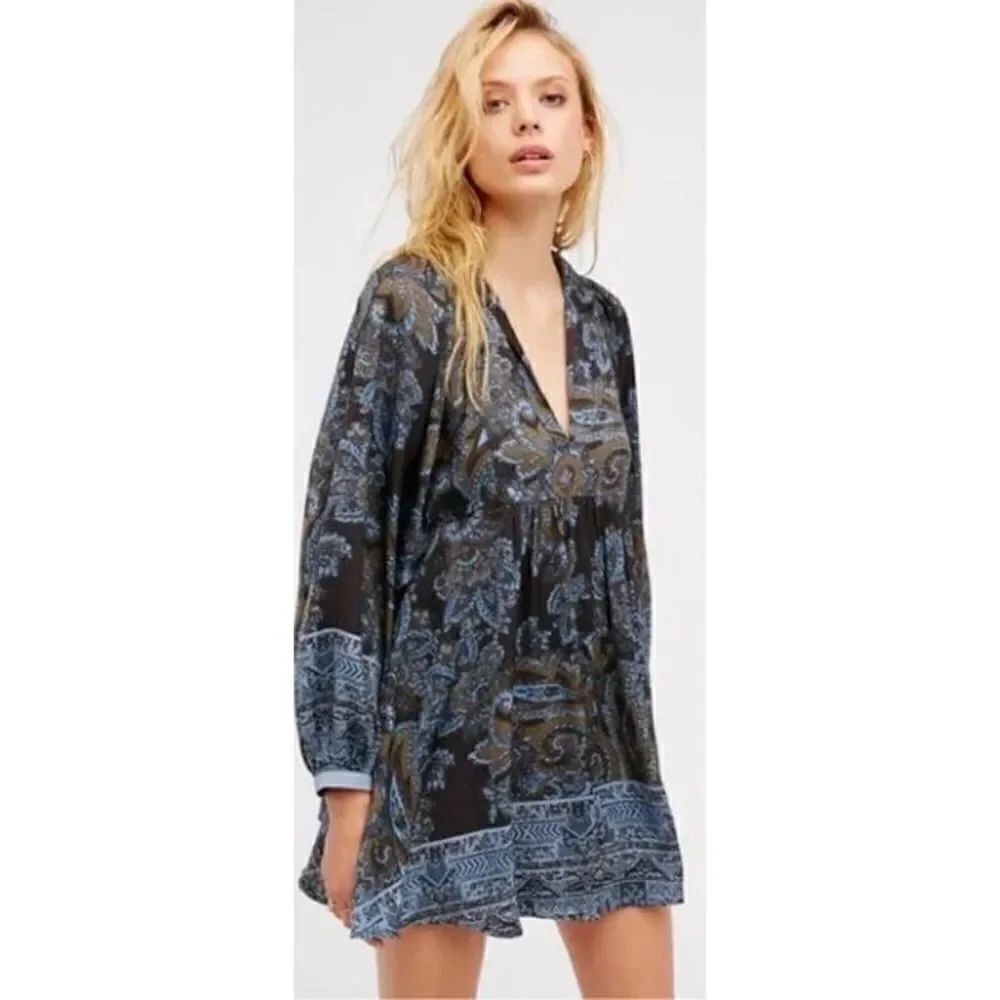Free People Say You Love Me Long Sleeve Mini Dress Sz. M